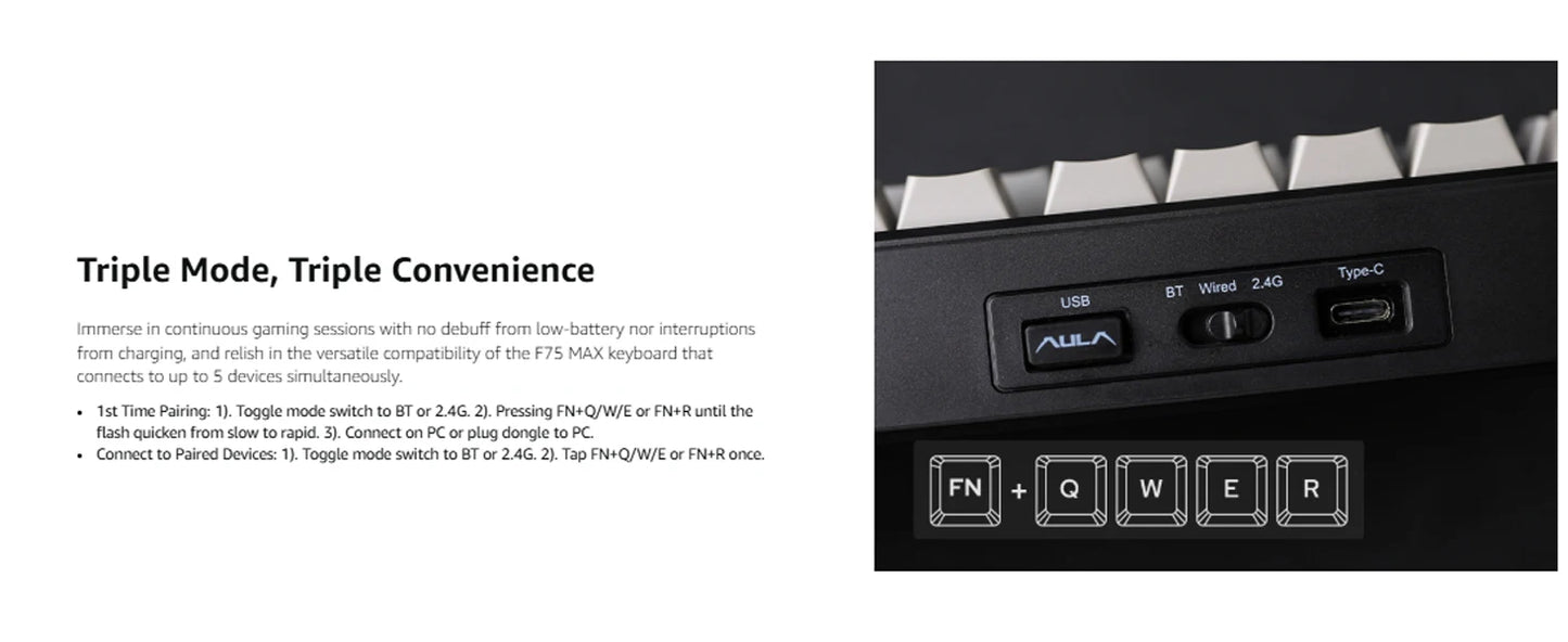 Aula F75 MAX Wireless Mechanical Keyboard