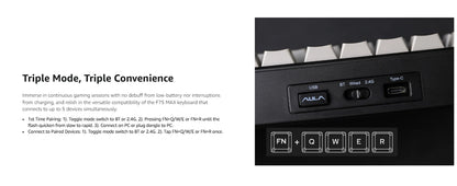 Aula F75 MAX Wireless Mechanical Keyboard