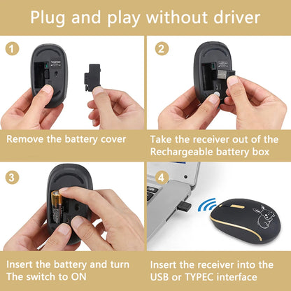UTHAI DB33 wireless mute button mouse _2.4 wireless mute mouse business office gaming battery mouse