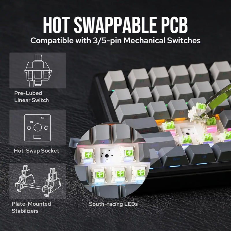 Aula F75 MAX Wireless Mechanical Keyboard