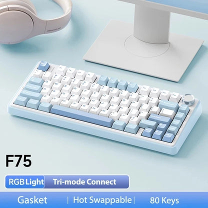 AULA Mechanical Keyboard F75 2.4GWireless/Bluetooth/Wired Gaming Mechanical Keyboard Can Freely Switch Between Game/Office Modes